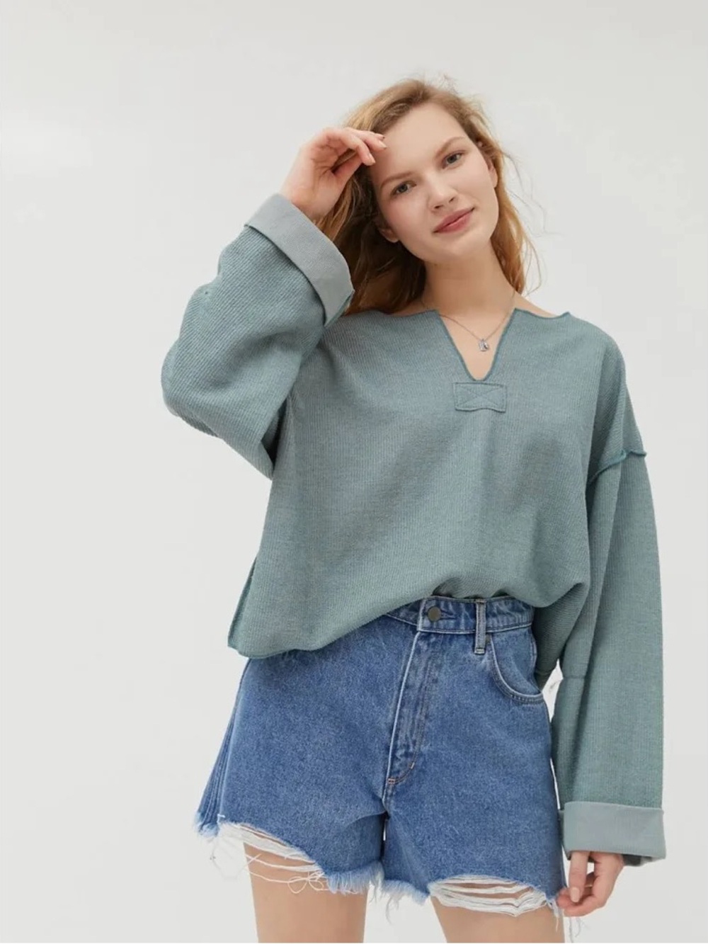 Urban Outfitters UO Jax Inside Out Notch Neck Top